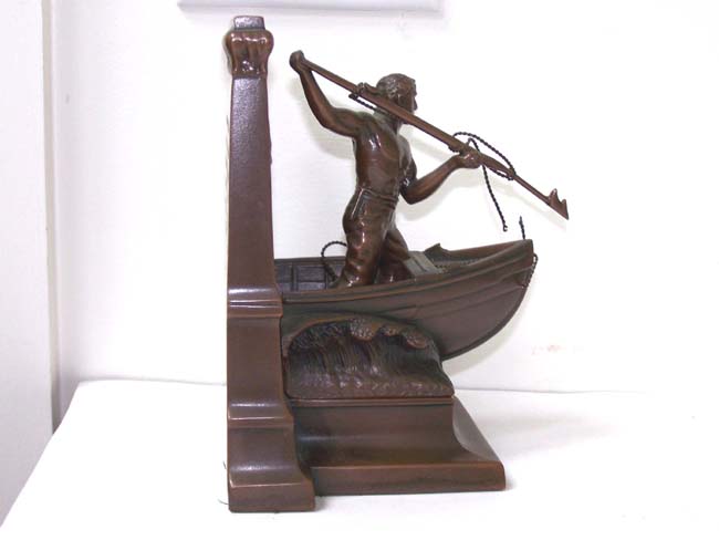 A Spectacular Pair of Antique New Bedford Whaling Monument Bookends circa 1930 — image 2